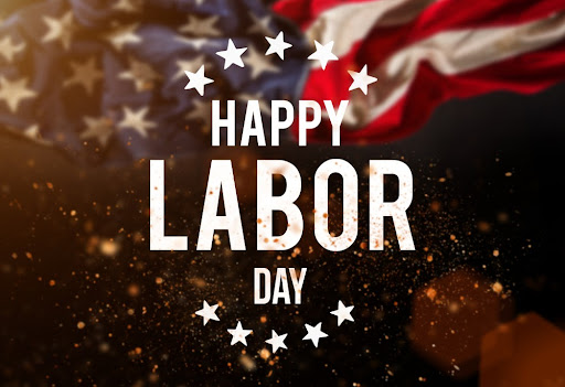 Happy Labor day banner, american patriotic background